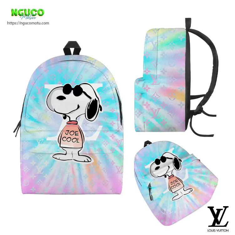 Backpack snoopy v1 and louis vuitton gift unique laptop backpacks for man woman and kid